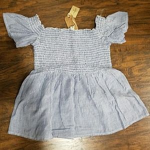 American Eagle Blur Pinstripe Off Shoulder top